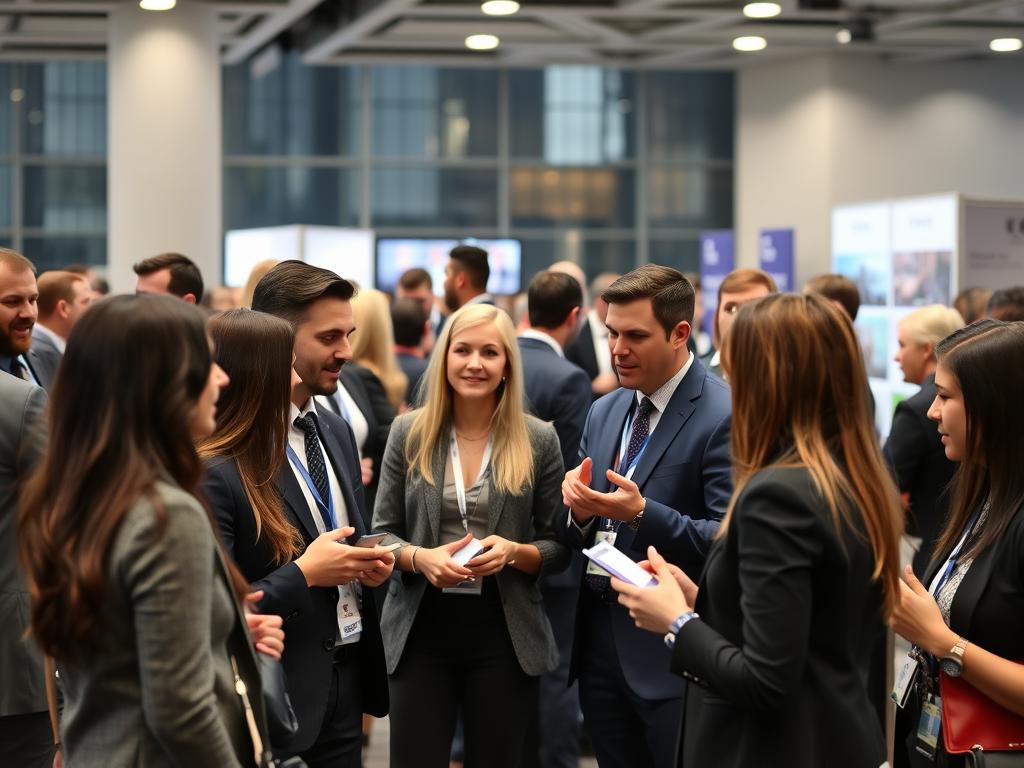 Professionelles Networking bei einer Karriereveranstaltung